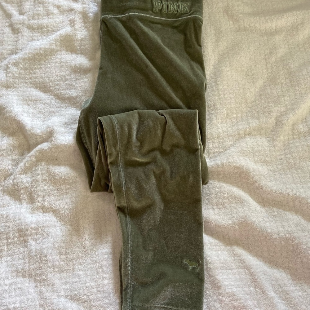 Olive green pink pants L